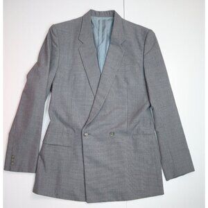 VINTAGE MEN'S GRAY PINSTRIPE DOUBLE-BREASTED BLAZER JACKET - SIZE 40R